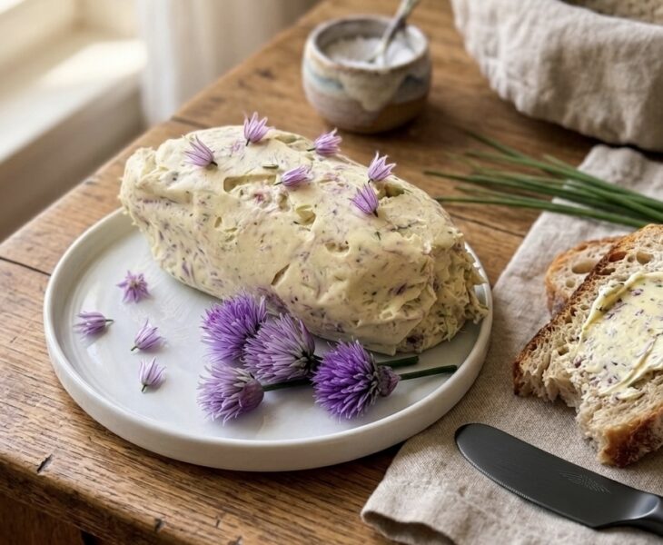 mit aromatischen Schnittlauchblüten